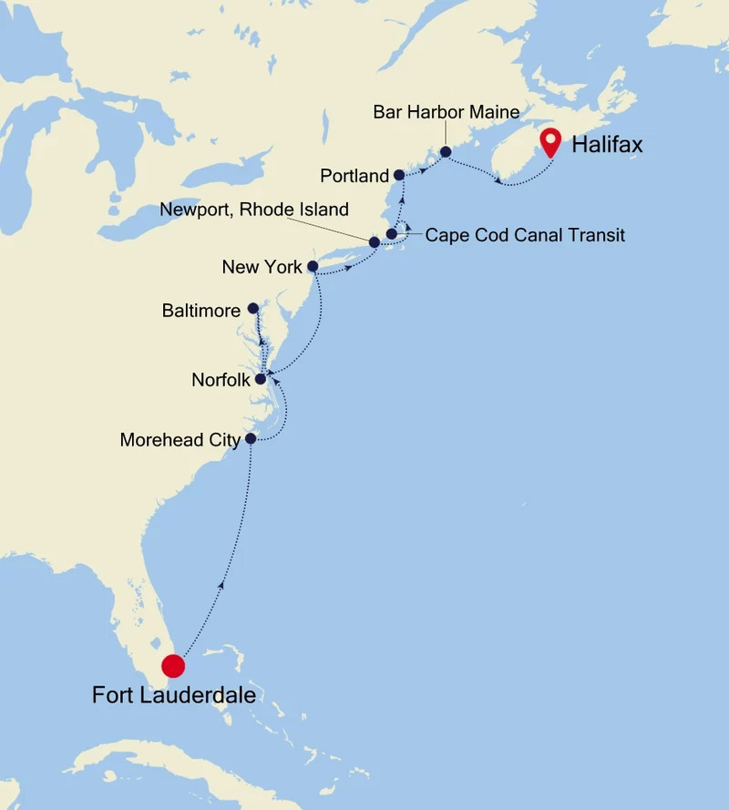 Go Away Travel Bridge Cruise - Ft. Lauderdale to Halifax, Nova Scotia